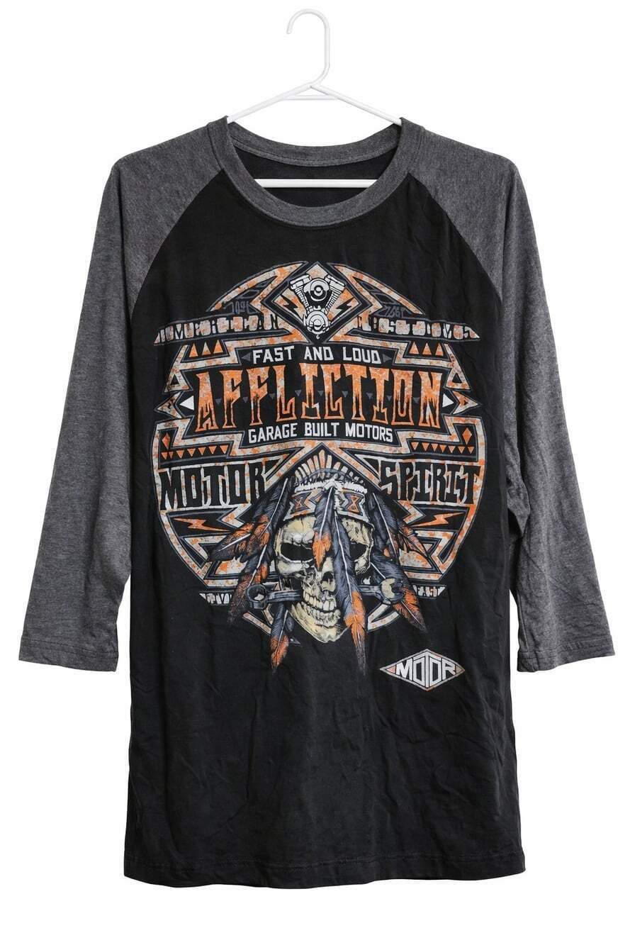 Affliction Live Fast 3/4 Sleeve T Shirt 4XL XXXXL Buffalo Fever NWT New L100